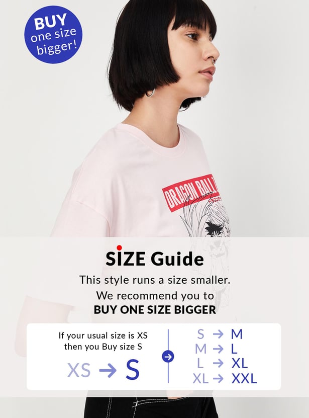 Women Dragon Ball-Z Printed Round Neck T-shirt