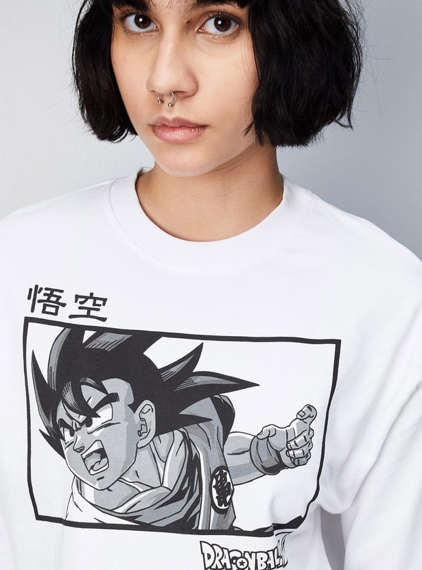 Women Dragon Ball Z Printed Cropped Sweatshirt