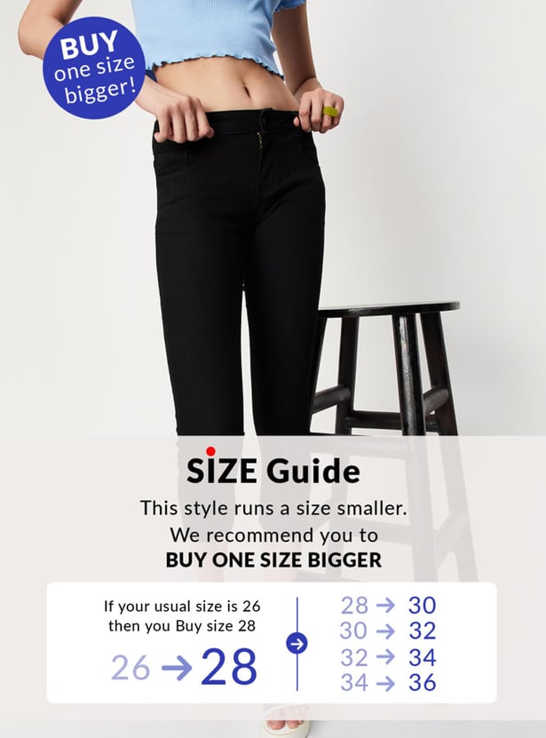 Women Solid Skinny Fit Crop Jeans