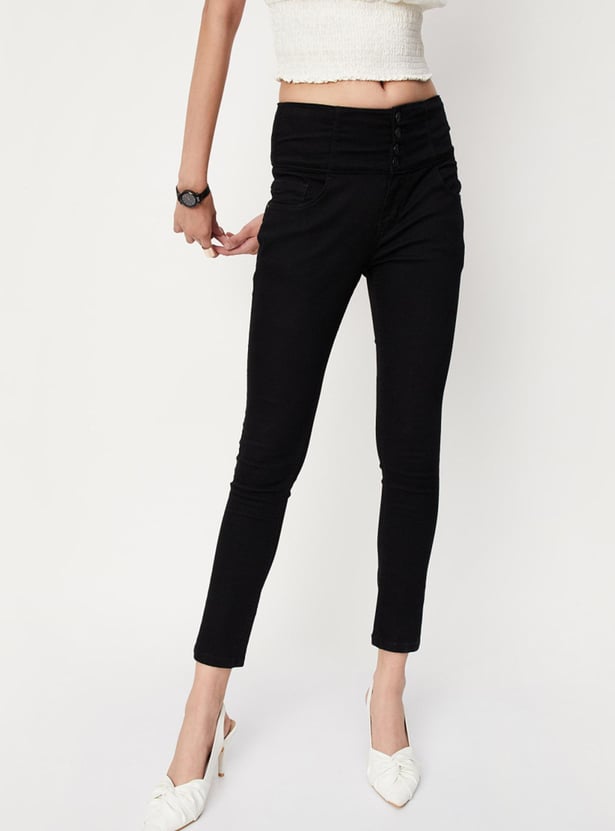 Women Solid Double-Up Skinny Fit Jeans