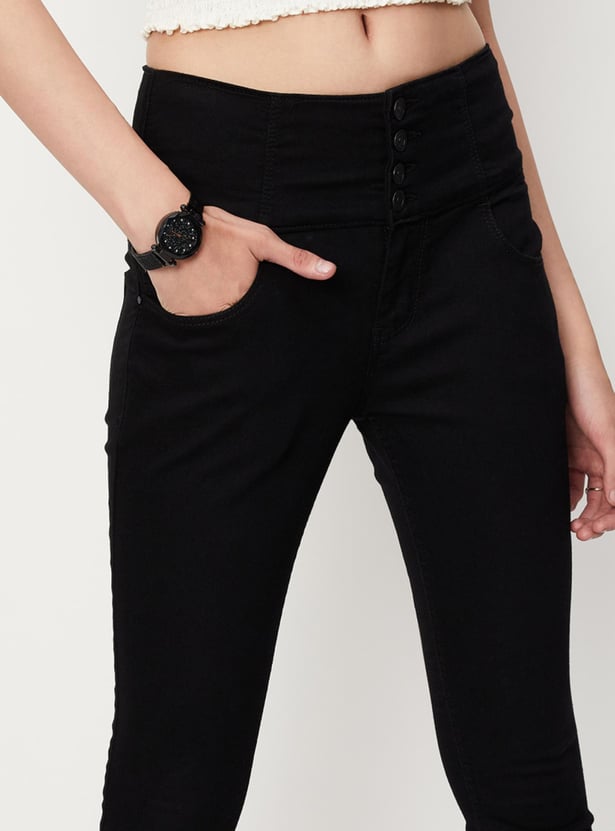 Women Solid Double-Up Skinny Fit Jeans