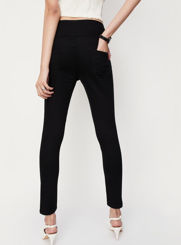 Women Solid Double-Up Skinny Fit Jeans