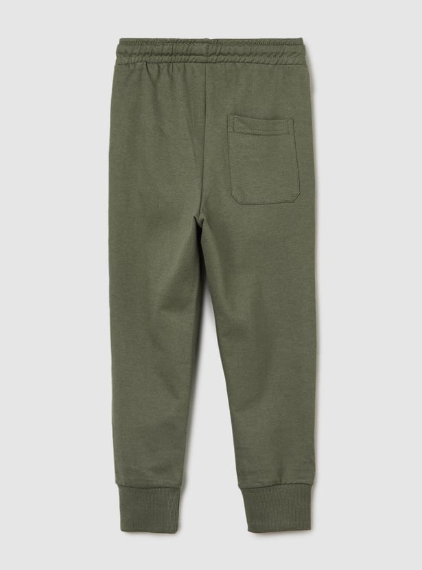 Boys Solid Cotton Joggers