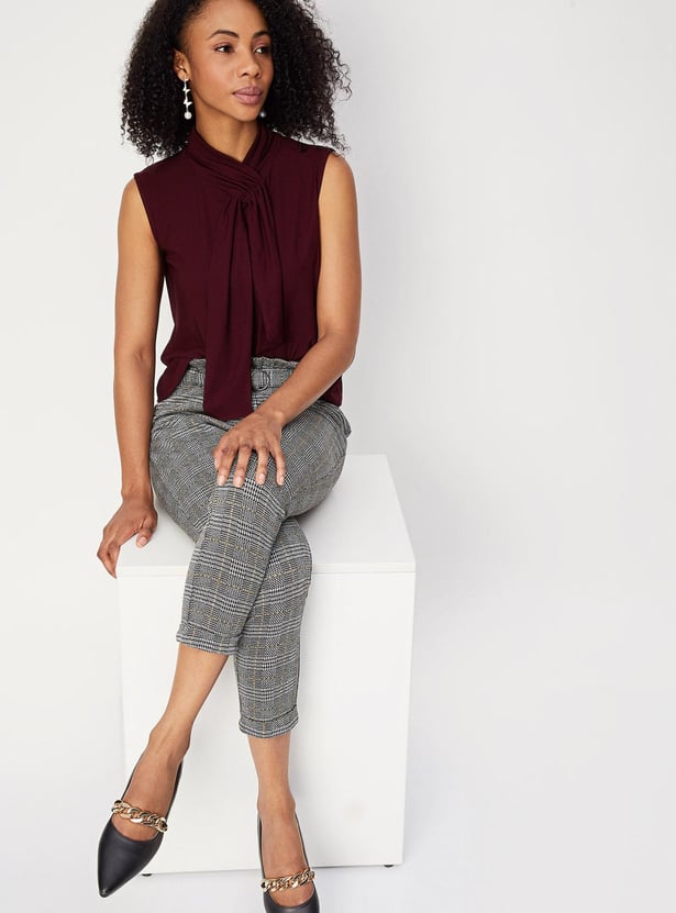 Buy Women Sleeveless Neck-Tie Top Online at just Rs. 799.0