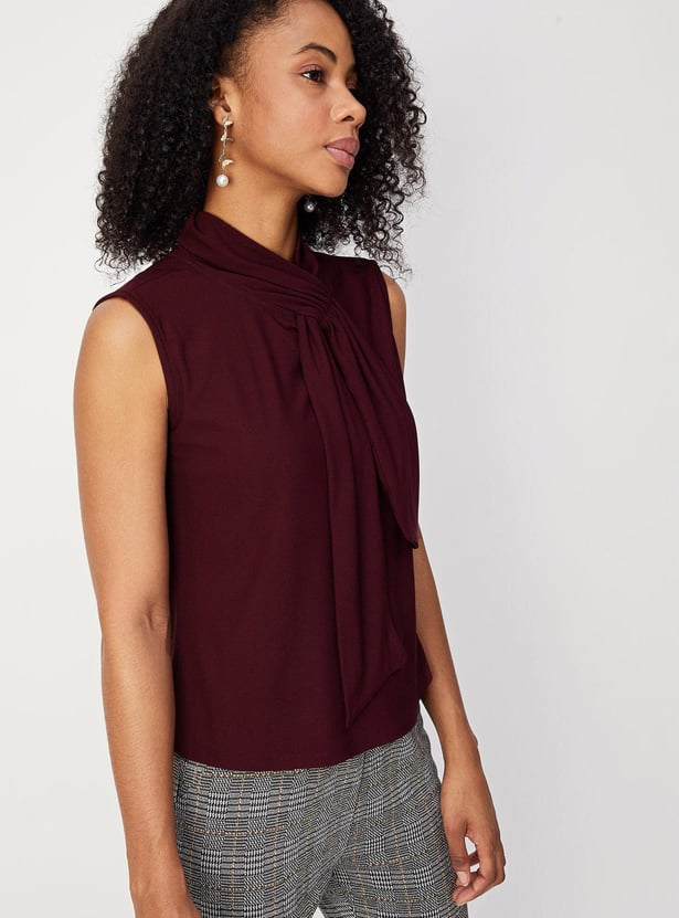 Buy Women Sleeveless Neck-Tie Top Online at just Rs. 799.0