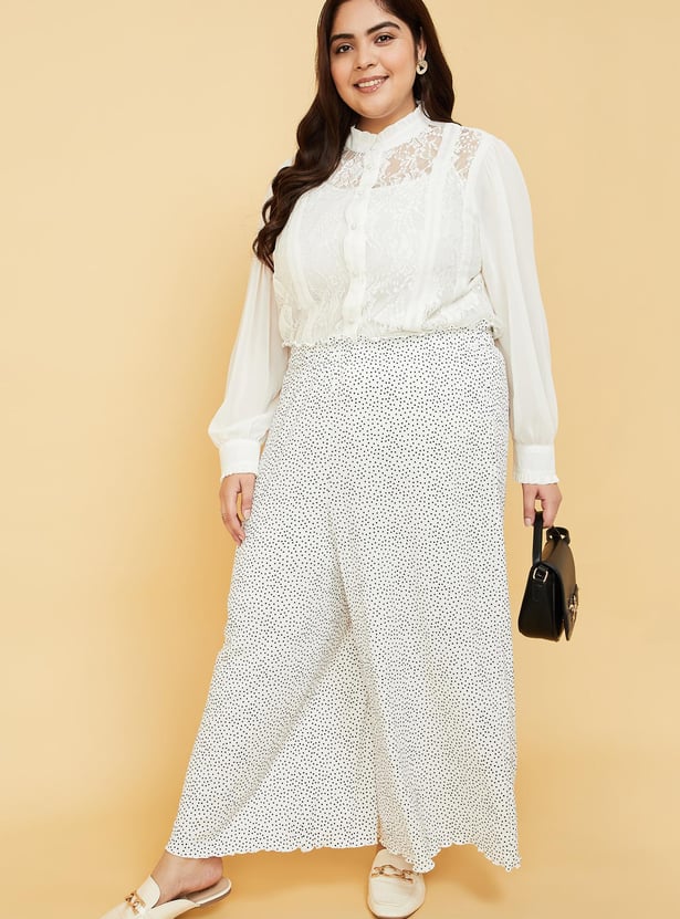 Women Lace Semi-Formal Blouse with Camisole