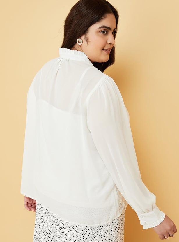 Women Lace Semi-Formal Blouse with Camisole