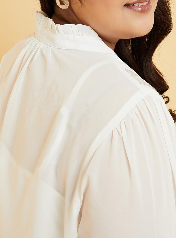 Women Lace Semi-Formal Blouse with Camisole