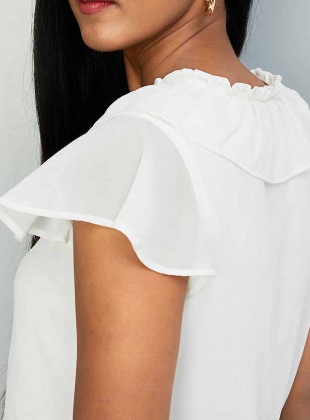Women Ruffled Semi-Formal Top