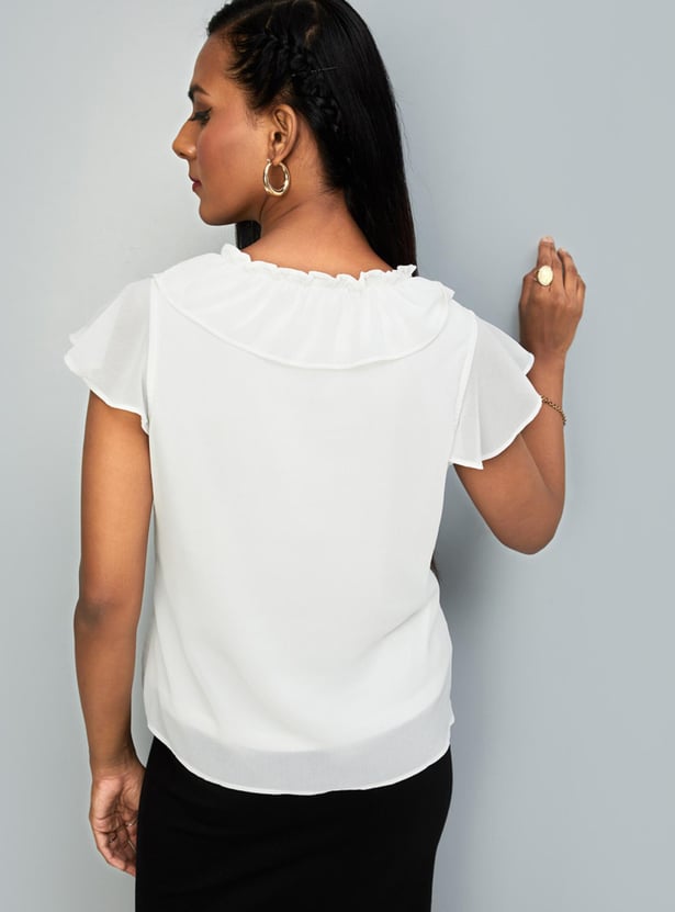 Women Ruffled Semi-Formal Top