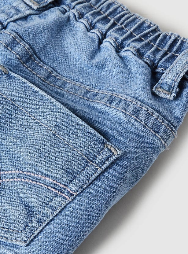 Girls Faded Partially Elasticated Waist Jeans