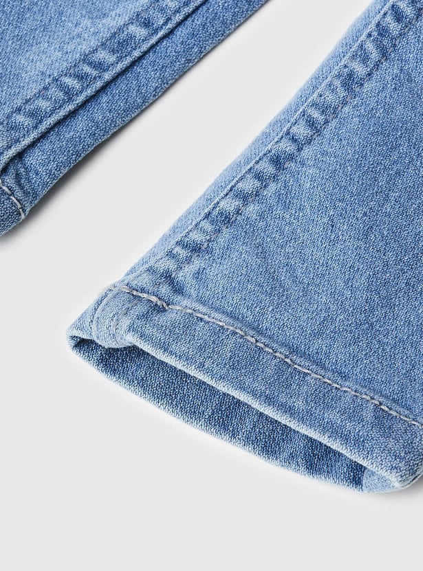 Girls Faded Partially Elasticated Waist Jeans