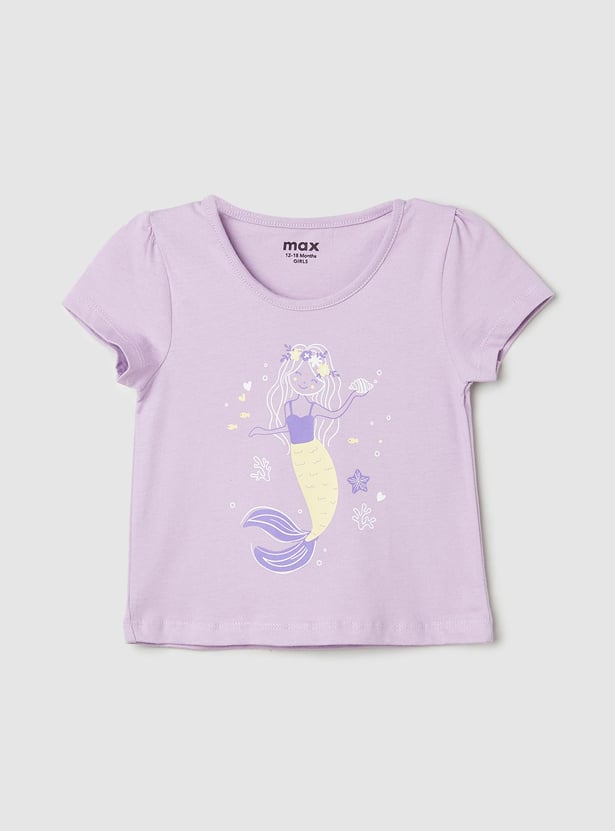 Girls Graphic Printed Knit T-shirt