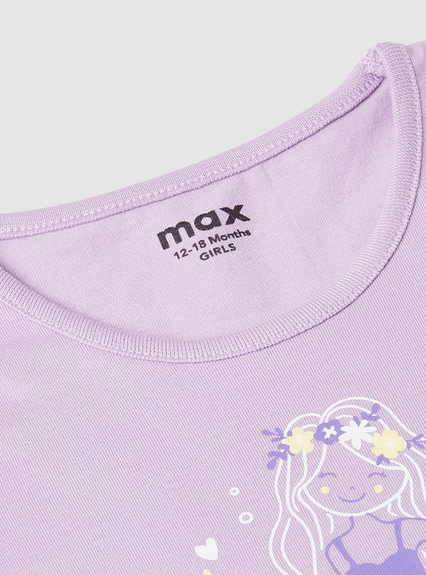 Girls Graphic Printed Knit T-shirt