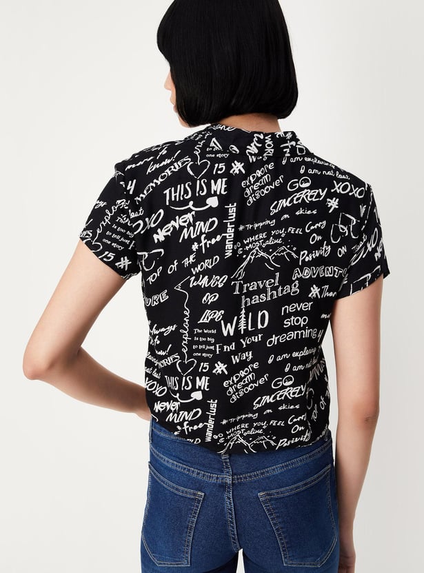 Women Printed Crop Shirt