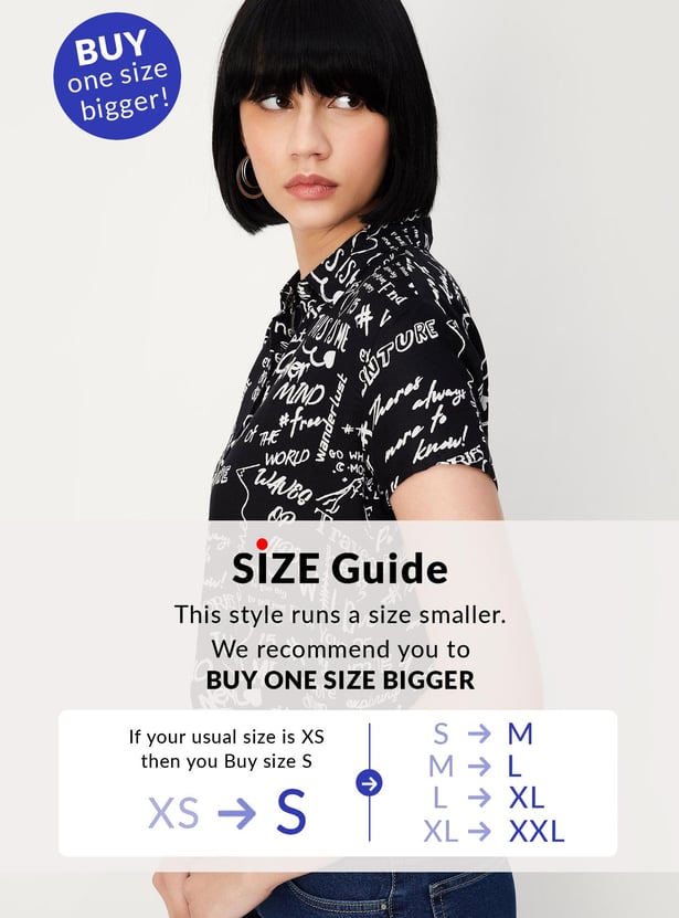 Women Printed Crop Shirt