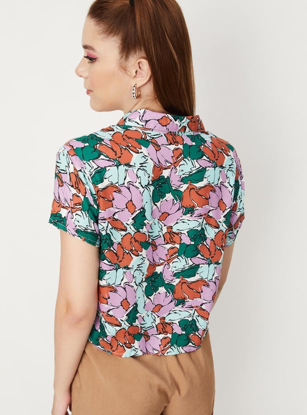 Women Printed Crop Shirt