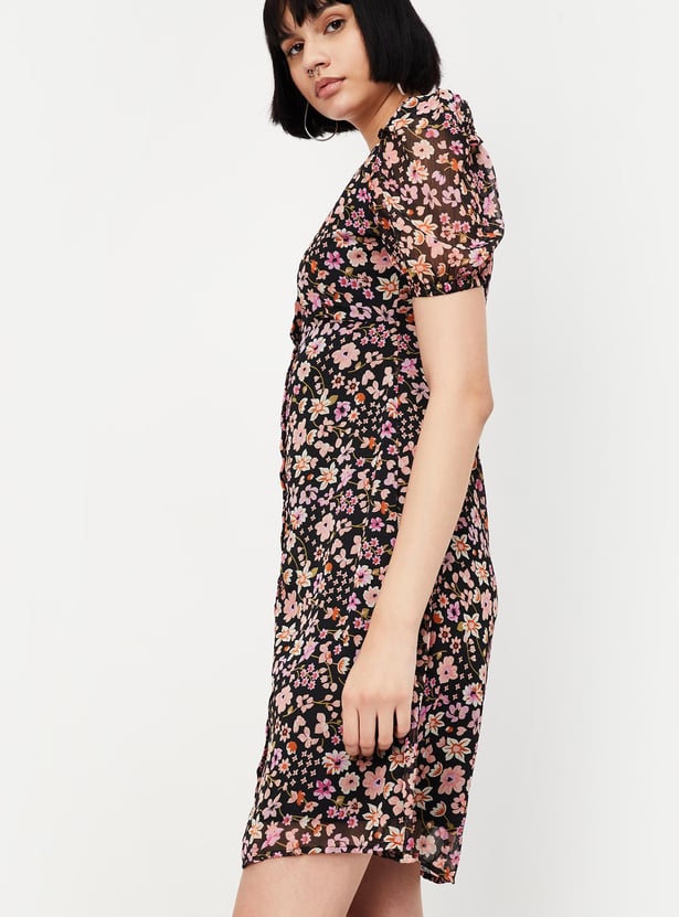 Women Floral Printed Fit and Flare Dress
