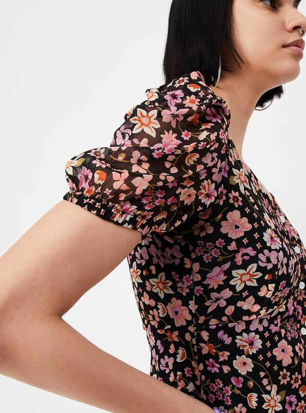 Women Floral Printed Fit and Flare Dress