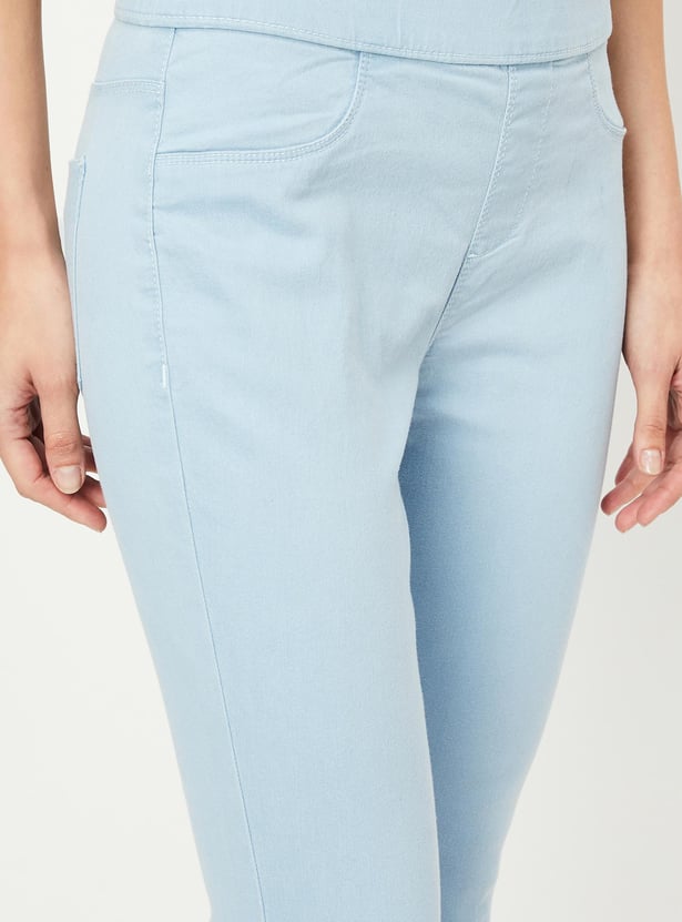 Women Solid Elasticated Jeggings