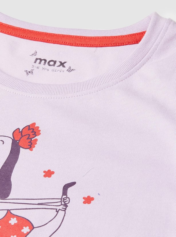 Girls Full Sleeve Graphic T-shirt
