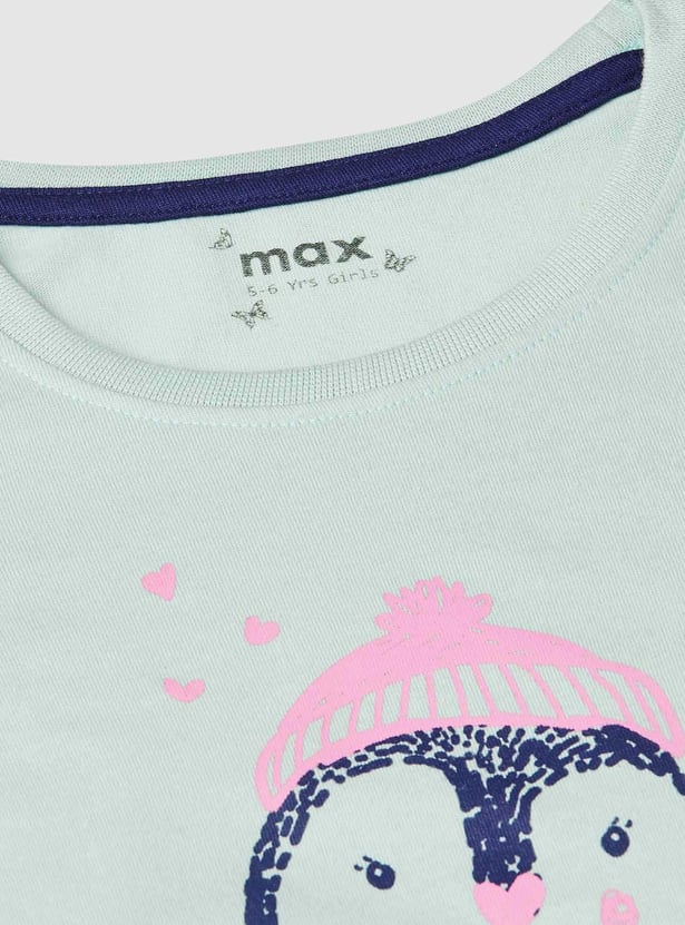 Girls Full Sleeve Graphic T-shirt