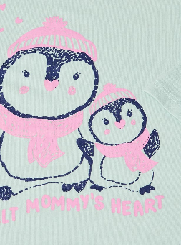 Girls Full Sleeve Graphic T-shirt