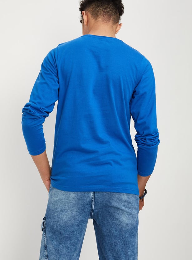 Boys Typographic Printed Cotton T-shirt