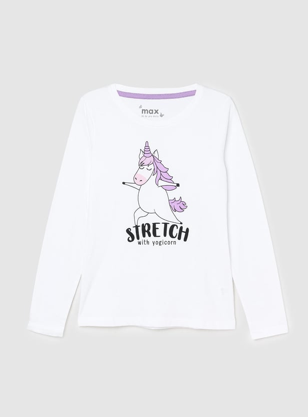 Girls Unicorn Printed T-shirt