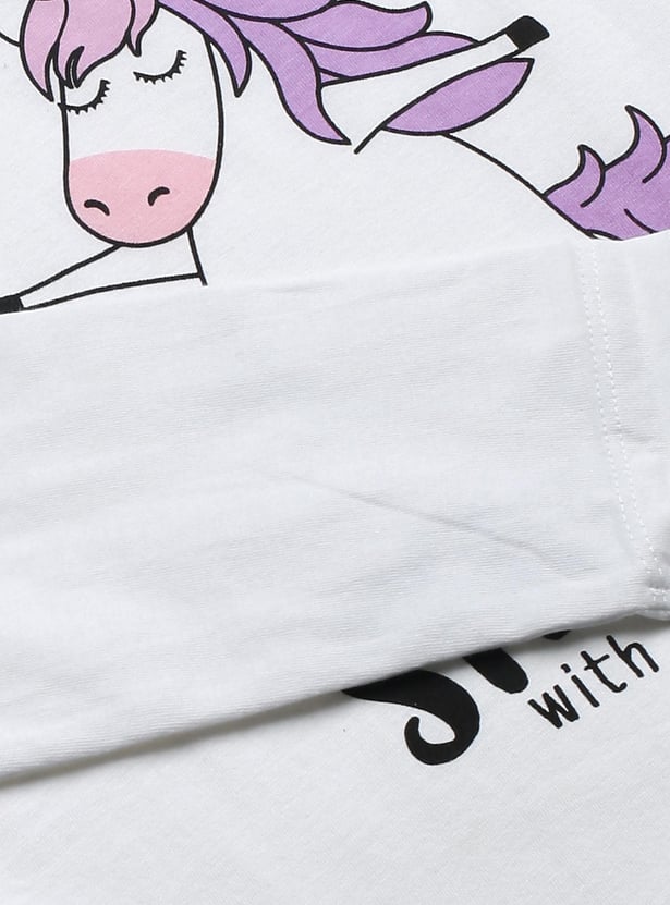 Girls Unicorn Printed T-shirt