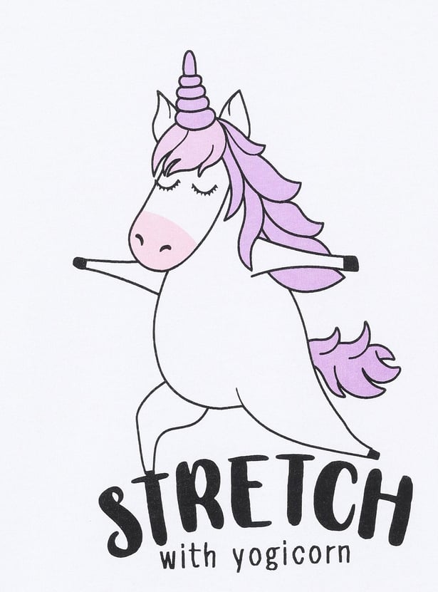Girls Unicorn Printed T-shirt