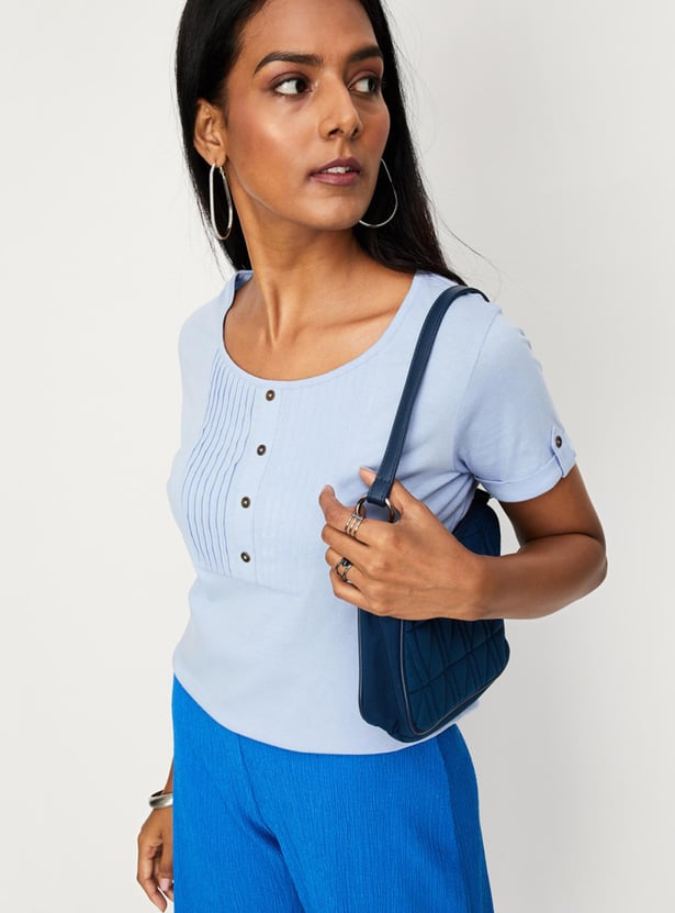Women Pintuck Yoke Top