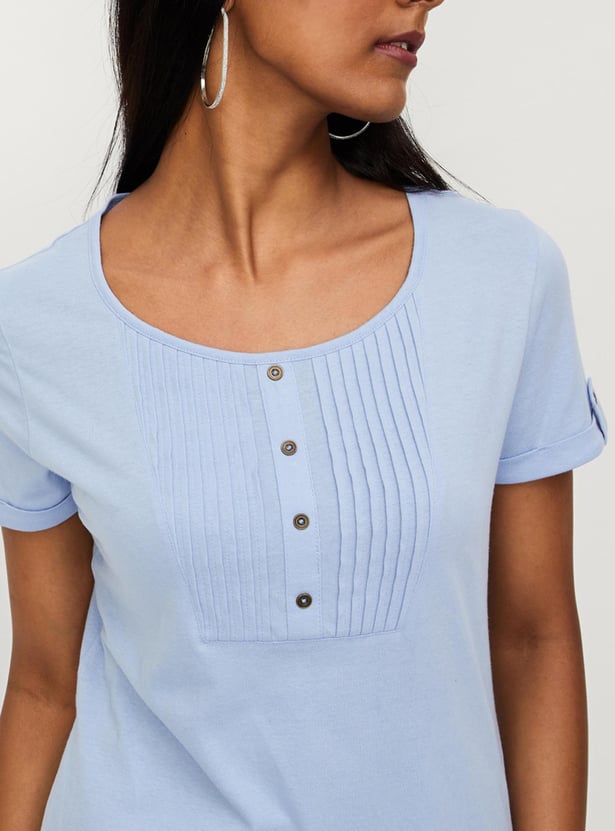 Women Pintuck Yoke Top