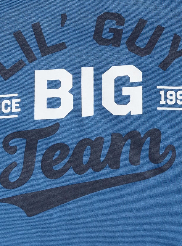 Boys Typographic Printed Cotton T-shirt
