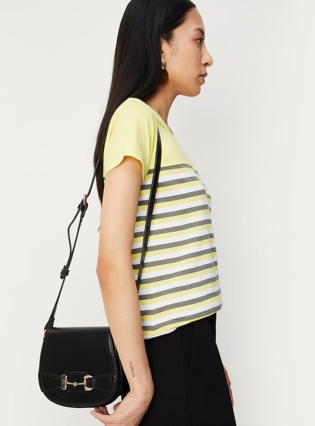 Women Striped Round Neck T-shirt