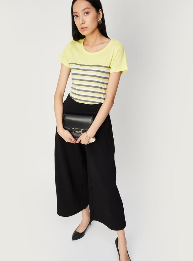 Women Striped Round Neck T-shirt