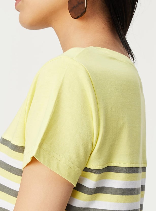 Women Striped Round Neck T-shirt