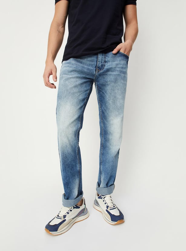 Men Washed Relaxed Fit Jeans