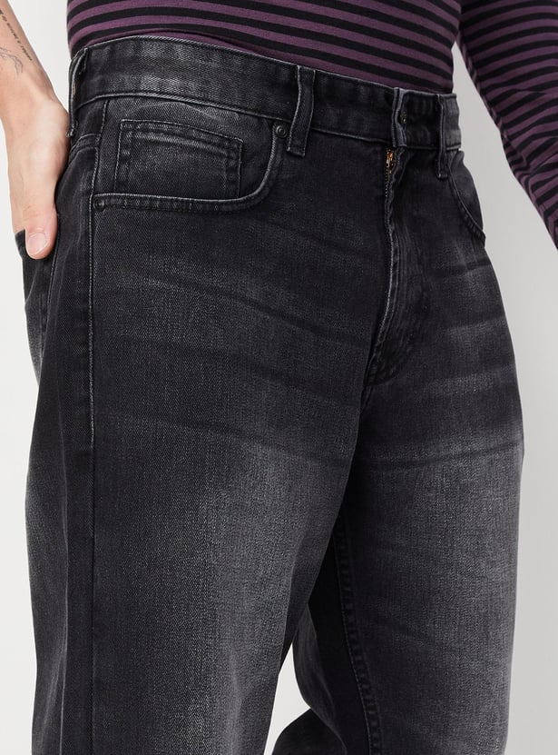Men Straight Fit Faded Jeans
