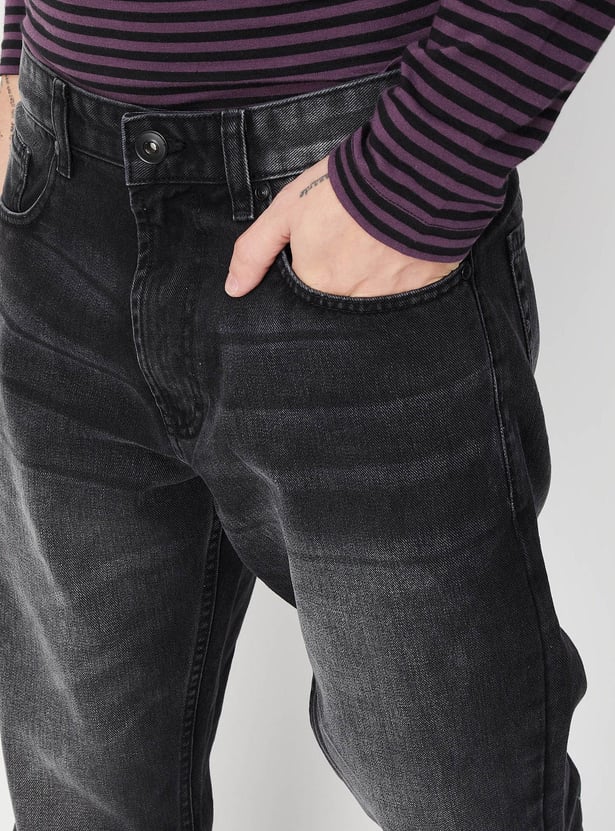 Men Straight Fit Faded Jeans
