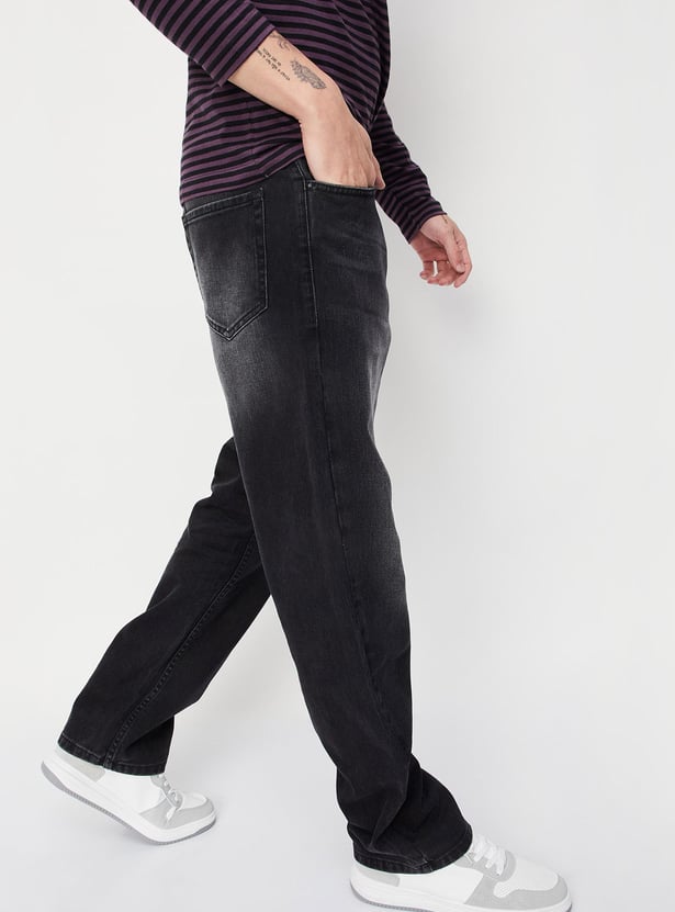 Men Straight Fit Faded Jeans