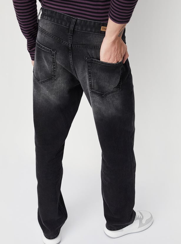 Men Straight Fit Faded Jeans