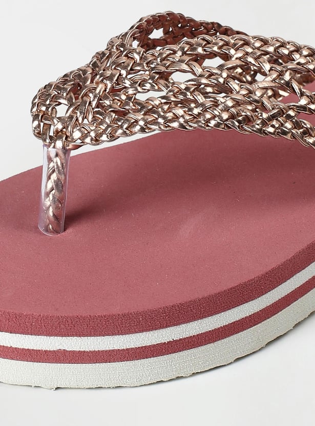 braided strap flip flops