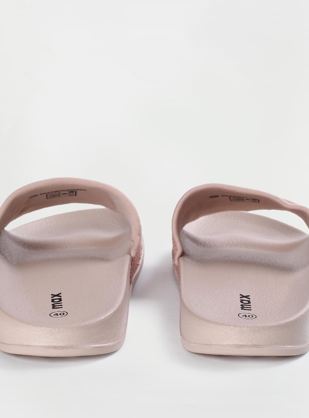 Women Striped Open-Toe Sliders