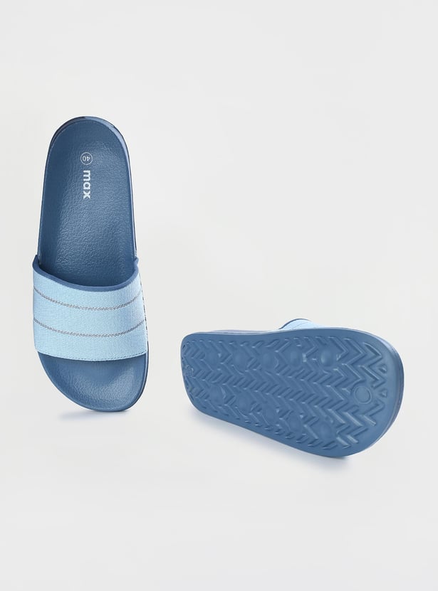 Women Striped Open-Toe Sliders