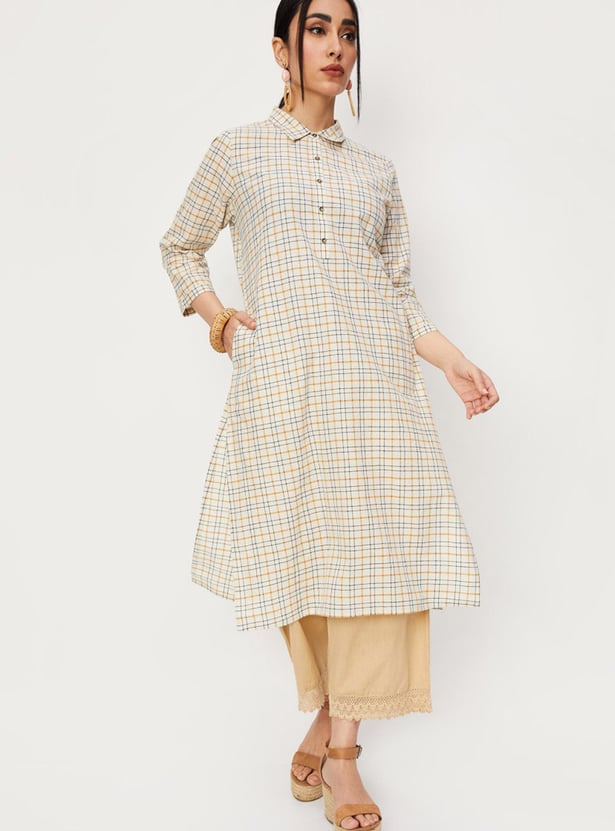 Women Checked A-line Kurta