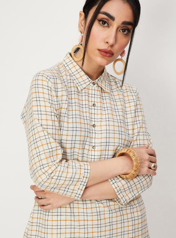 Women Checked A-line Kurta