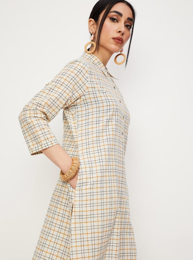 Women Checked A-line Kurta