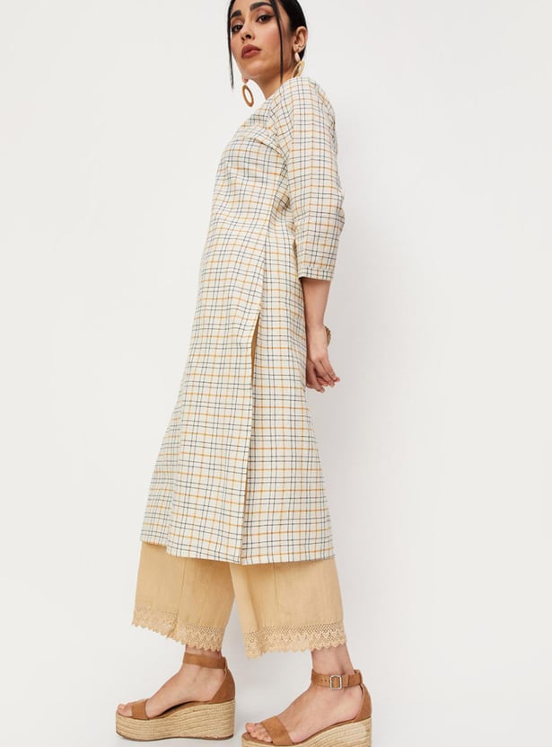 Women Checked A-line Kurta