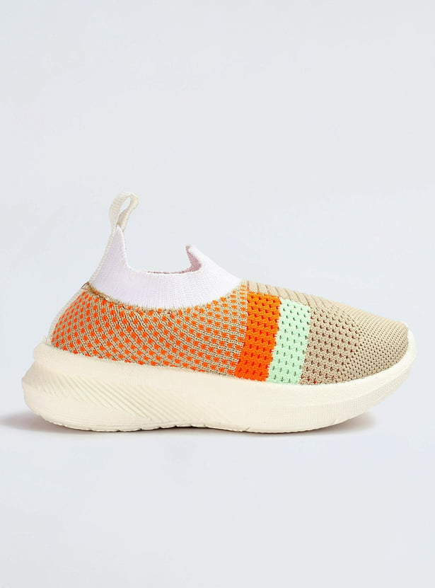 Girls Colourblock Slip-On Sport Shoes